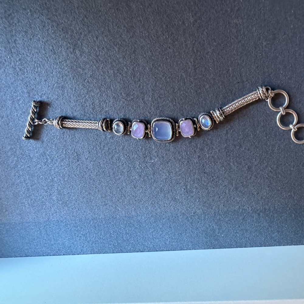 Elegant Lori Bonn Sterling Silver and Gemstones Bracelet
